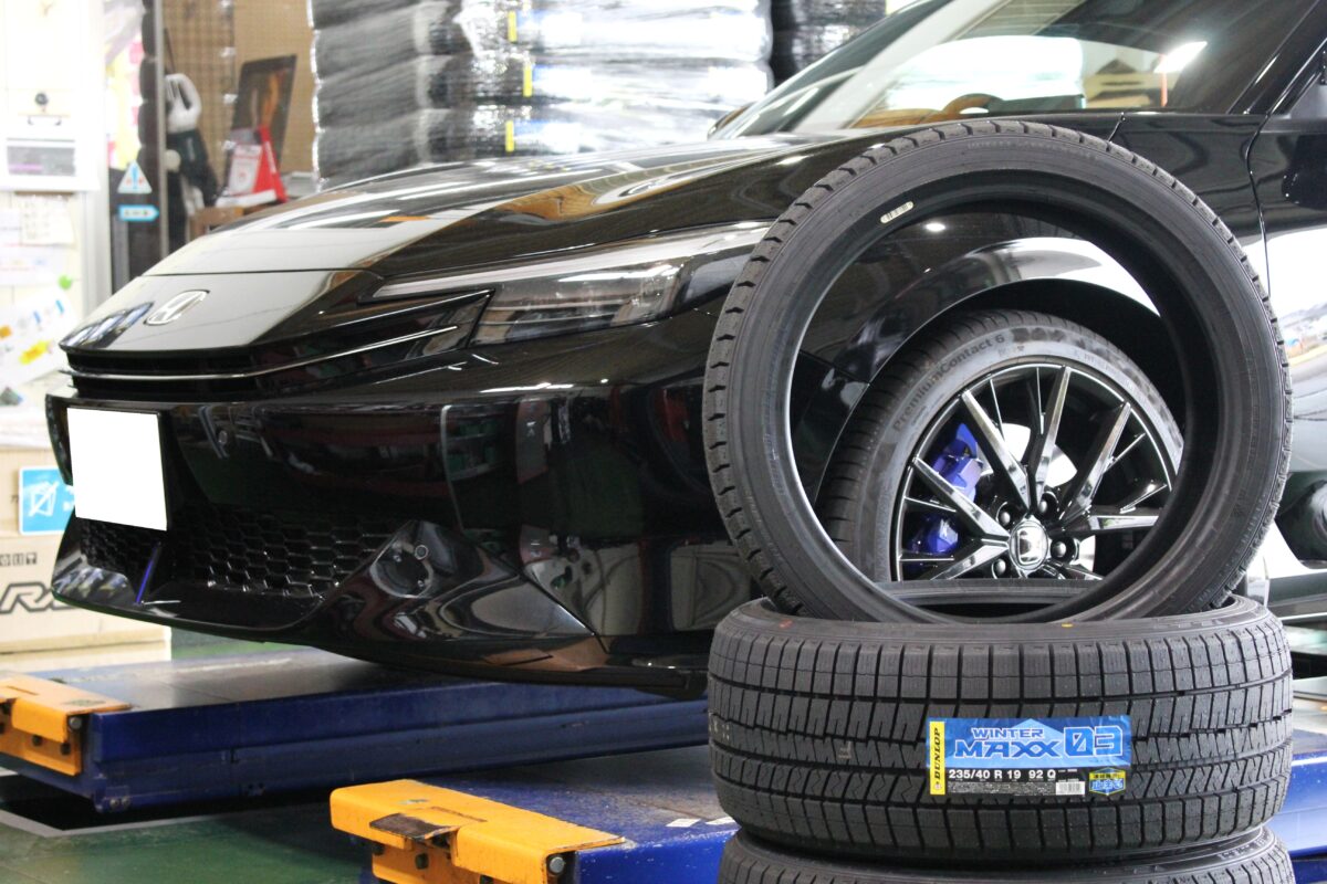 プレリュードにスタッドレスタイヤ装着